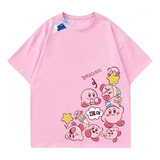 Camiseta De Algodón Cómodal Con Estampado Digital Kirby Star