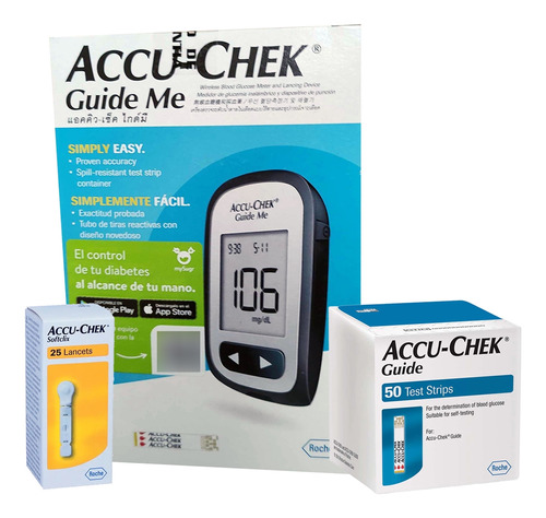 Glucometro Medidor Accuchek Guide + 50 Tiras + 35 Lancetas