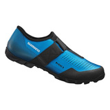 Zapatillas Ciclismo Shimano Mx100 T45 Azul Velcro Mtb