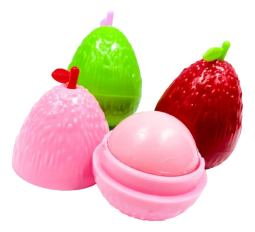 Lip Balm Formato Fruta Lichia Hidratante Cheirinho Doce Fofo