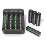 Powerowl Bateras Aa Recargables De Litio Con Cargador, Volta