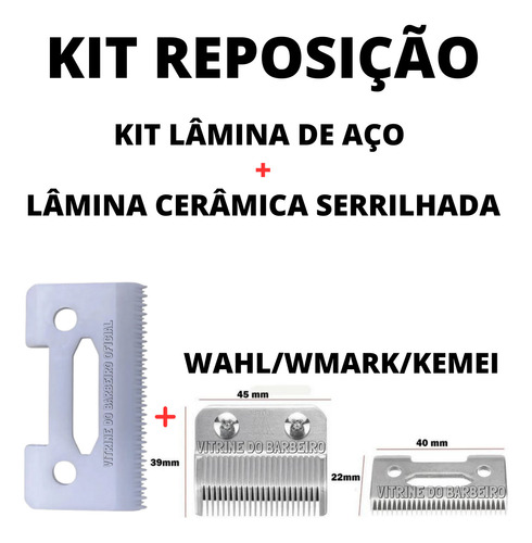 Kit Barbeiro Lâmina Serrilhada + Reposição P/ Lâmina De Inox