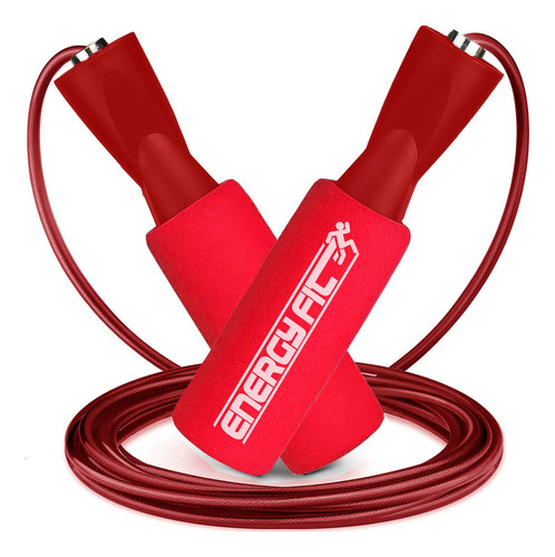 Soga Cuerda Saltar Gimnasia Boxeo Gym Rulemanes + Neoprene Color Rojo Rojo