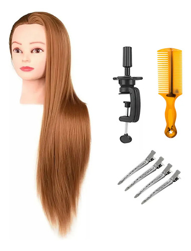 24 Pulgadas Cabeza De Maniquí Entrenamiento Peluquería 7pcs