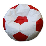 Puff Fiaca Pelota De Fútbol River Blanco Y Rojo