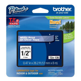 Cinta Brother Tzes135 Blanco Sobre Transparente 12 Mm /v /vc