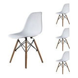 Set 4 Sillas Modernas Polipropileno Eames Stolmx Estructura De La Silla Blanco