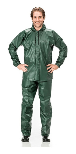 Conjunto Verde Impermeável De Pescador Capa Chuva Pantaneiro