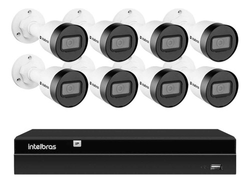 Kit 8 Câmeras Intelbras Vlp 1230 Bullet Ip Full Hd, Nvr 1408