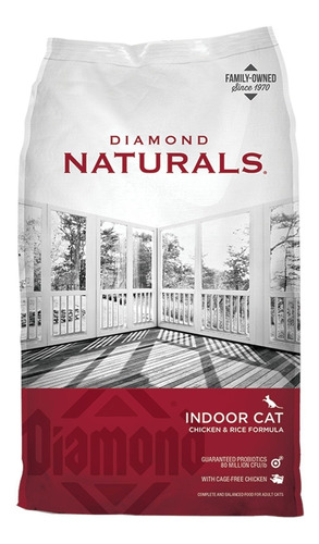 Alimento Diamond Naturals Indoor Cat Para Gato Adulto Sabor Pollo Y Arroz En Bolsa De 8.16kg