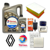 Kit 4 Filtros + 5l Aceite Total 7000 Kangoo Clio 1.6 16v K4m