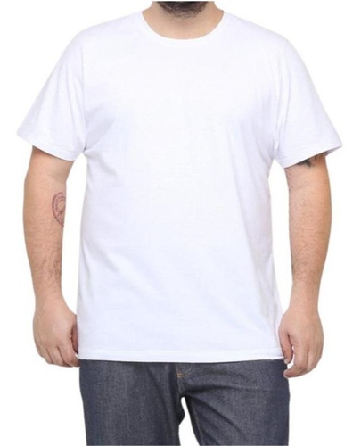 Camiseta Plus Size Branca Para Sublimação 100% Poliéster
