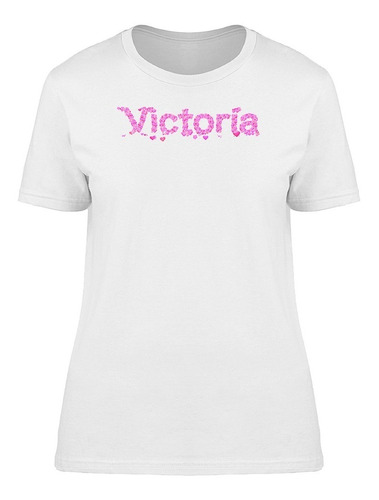 Victoria Nombre Corazón Rosa Camiseta De Mujer