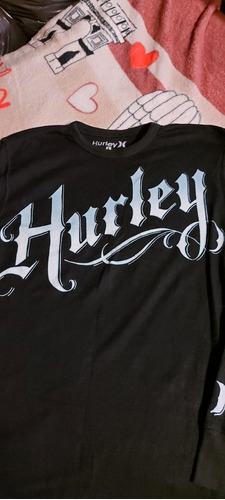 Playera Termica Original Hurley Negra Talla L Corte Slim 