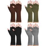 Eurzom 4 Pares De Guantes De Invierno Sin Dedos Para Hombres