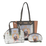 Set 3pz Nicole Lee Shopper/dome/cosmetiquera Dream City Ss23