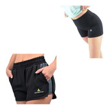 Short Deportivo Mujer Microfibra +calza Corta Mujer Ng