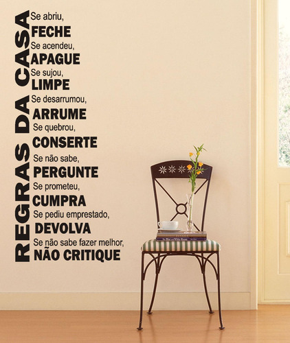 Adesivos Decorativos De Parede Educação Regras Da Casa