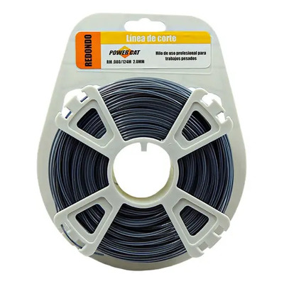 Hilo Desbrozadora Powercat 124 Mts .080 2.0 Mm Para Jardín Color Negro