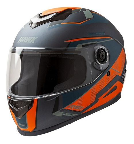 Casco Moto Integral Cerrado Hawk Rs1 Alpha Naranja -mc