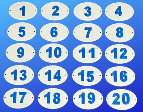 100 Numero Oval Pvc Pode Escolher  De 1 A 99 - Artesanal 