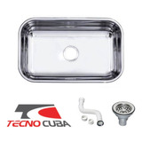 Cuba Pia Cozinha Tecnocuba Inox Polido 46x30x17 + Sifão