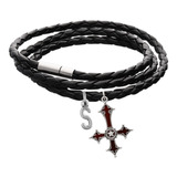 Pulsera Cruz Invertida Brazalete Dije Satanismo Gótico Letra