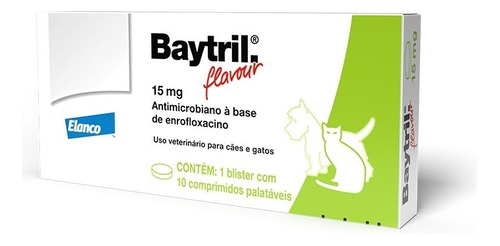 Baytril Flavour 15mg C/10 Comprimidos Palatáveis