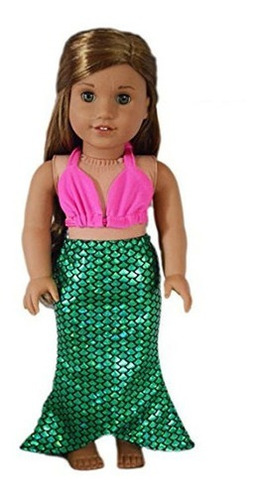 Traje De Baño Mermaid Para Amercan Girl Dolls