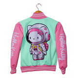 Chaquetas Béisbol D Hello Kitty Chamarra Universitaria Niñas