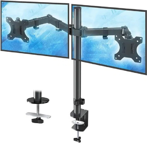 Base Monitor Doble Brazo Soporte Alzador