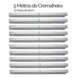 5 Metros  Cremalheira Alumínio Agl Gomo 50cm + Par De Imãs