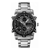 Reloj Digital Gadnic Hombre Malla Acero Sumergible Elegante