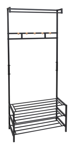 Rack Armable Ropa Organizador Closet Hogar Guarda Ganchos Color Negro