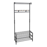 Rack Armable Ropa Organizador Closet Hogar Guarda Ganchos Color Negro