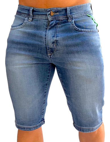 Bermuda Shorts Jeans Masculina Rasgada Desfiada Curta Estilo