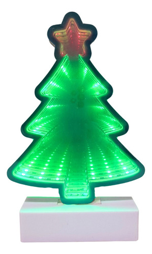 Adorno Navidad Con Luz Led Efecto 3d Gorro Arbol Papa Noel