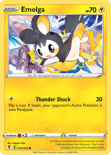 Emolga 57/203 Cartas Pokemon Evolving Skies Sword & Shield