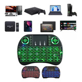 Mini Teclado Controle Sem Fio Led Para Tv Box Smart Tv Pc 