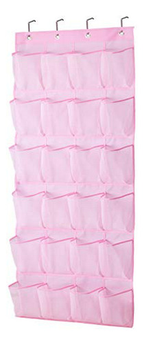 Organizador Zapatos Niños Rosa Colgante 24 Bolsillos Mesh La