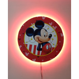 Cuadro Pared  Mickey Mouse Disney  Luces Led Rojo + Tecla