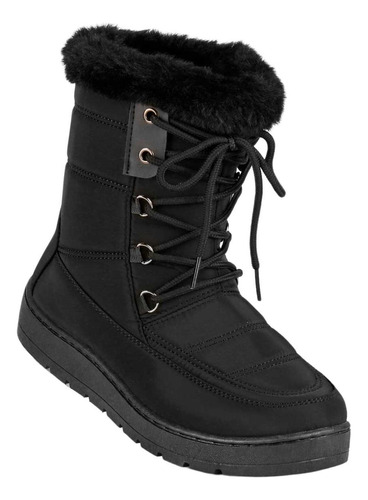 Bota Invernal Piso Mujer Negro Textil Furor 19403900