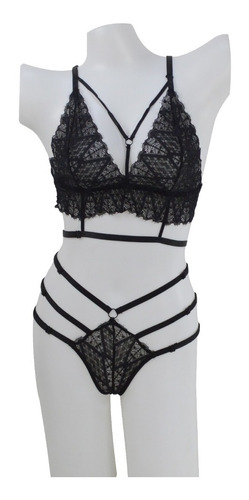 Conjunto De Ropa Interior Con Tiras Sexy Lencería Para Mujer