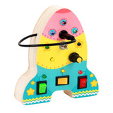 L Baby Busy Board Montessori Toy Rocket Shape Para Niños De