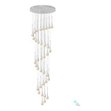 Candelabro Colgantes De Cristal De Escalera Blanco 150 Pul