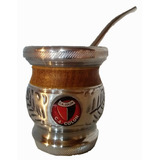 Mate Algarrobo Y Aluminio Colon De Santa Fe C/bombilla Acero