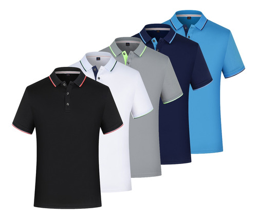 Playera Polo Hombre Manga Corta Slim Fit Casual Camisa 5 Pzs