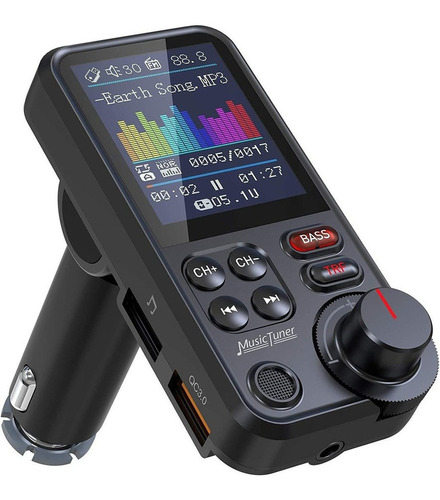 Receptor Coche Bluetooth Fm Mp3 Usb Hifi Audio Ajustable