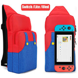 Bolsa Sling Nintendo Switch Oled Lite Vermelha E Azul Mario