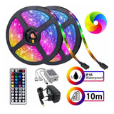 Kit De Tira De Led 10 Metros Rgb Luces De Cuerda Con Mando A